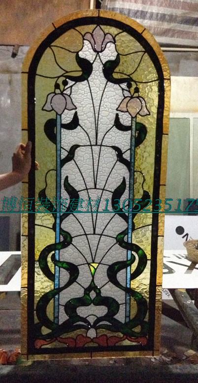 博恒 定制艺术玻璃隔断 蒂凡尼彩色玻璃屏风 欧式风格教堂玻璃