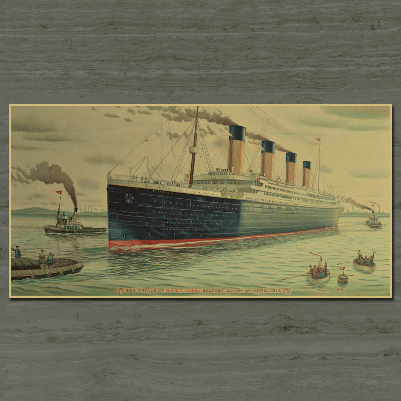 泰坦尼克号 怀旧复古电影牛皮纸海报 酒吧咖啡店装饰贴画芯老照片