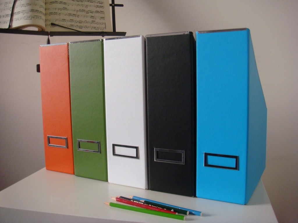 北欧简约纸质A4文件夹 彩色办公文件盒 档案盒 桌面收纳盒子折叠