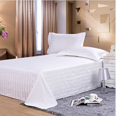 宾馆酒店专用床单纯白色床上用品单件全棉纯棉涤棉布草厚被单