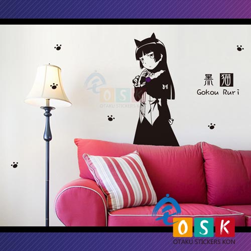 kueoneko黑猫 新番动漫周边 墙贴 五更琉璃女仆 萝莉装COS版 墙贴