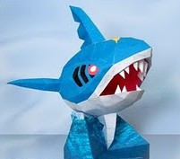 神奇宝贝/口袋妖怪宠物小精灵Sharpedo巨牙鲨3D立体纸模型手工DIY