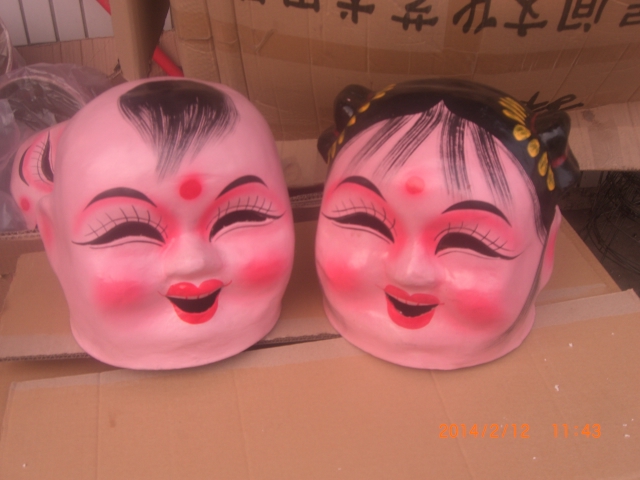大头娃娃面具 小妮小孩用于社火 秧歌大头 庙会演出道具一个大头