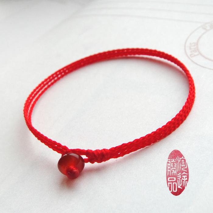 三生石王菲手腕上最常见的那根红绳子手链精品手编单根0.8毫米饰