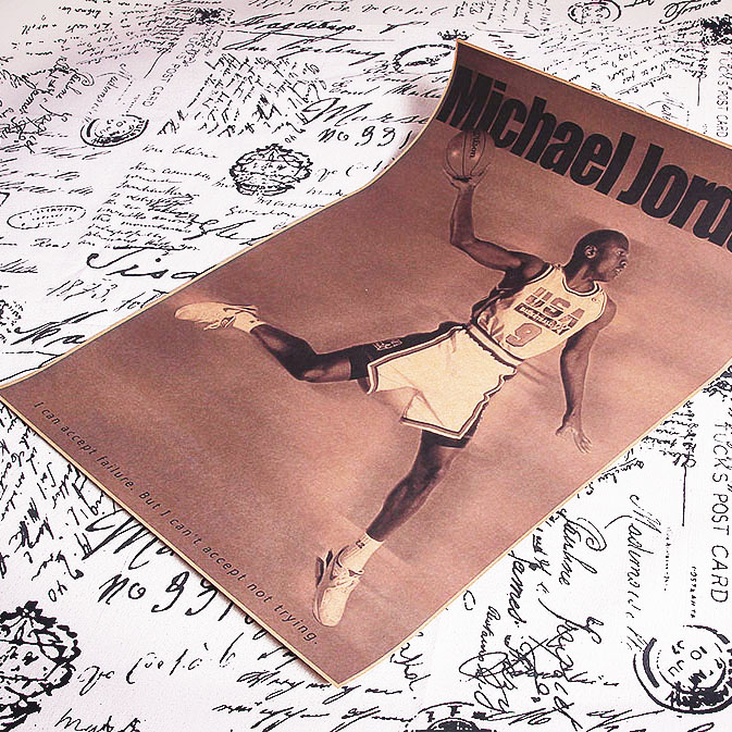 海报定制 迈克尔乔丹篮球海报高清图NBA球星海报体育明星扣篮海报