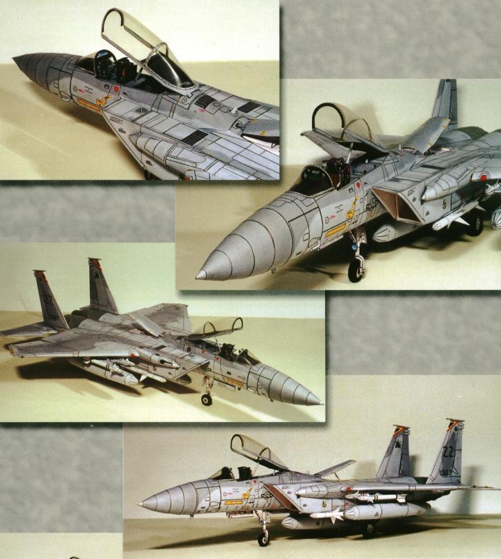 满68包邮军事模型F-15C EAGLE战斗机扫描图3D纸模型diy纸质说明