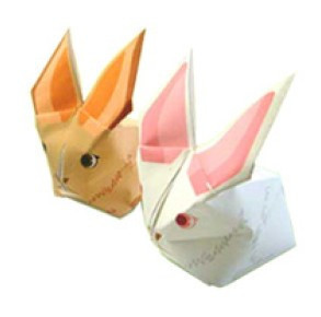 满48包邮折纸系列两只小兔子折纸手工DIY附带实物说明