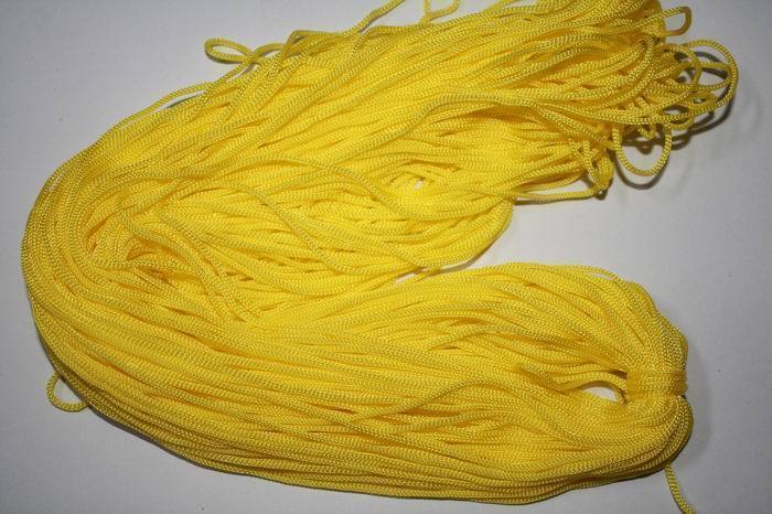 1mm小鸡黄柠檬黄色尼龙线三角商标线吊牌绳鈎拖鞋绳勾包绳流苏线