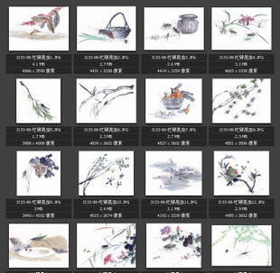 国画花草 植物昆虫 美术绘画 画意写生 素材图片图库