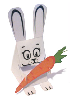 满68包邮复活节简易小动物白兔子 3D手工纸模型diy非成品