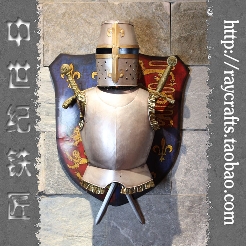 欧洲中世纪骑士盔甲/欧式复古工艺品 KTV酒吧办公室背景墙装饰品