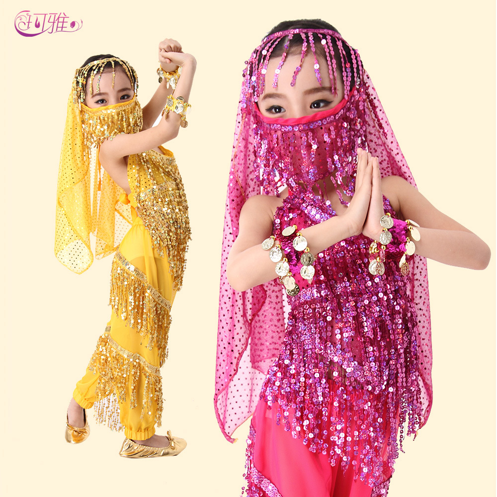 儿童肚皮舞少儿新疆舞演出服女童印度舞套装 六一幼儿园舞蹈服装