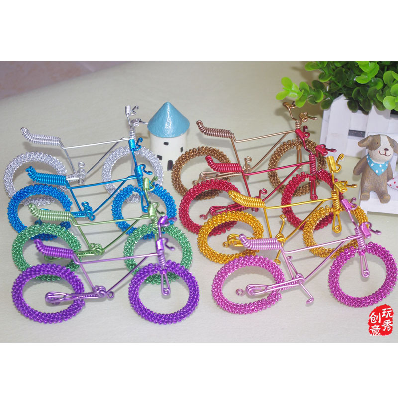 【花轮单车】 彩色铝丝铝线工艺品特色旅游纪念品手工自行车模型
