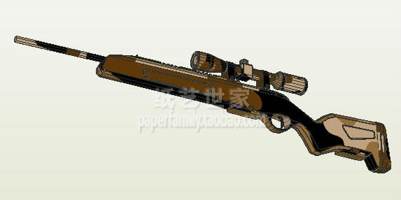 需自己做 70030 Scout轻型半自动步枪 狙击枪 阻击枪 3D纸模型DIY
