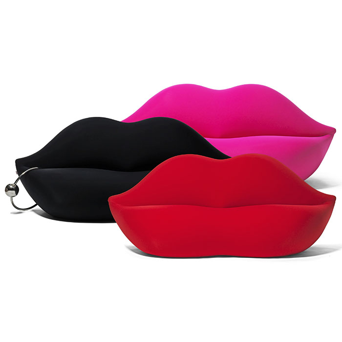 BOBOS现代简约红唇粉红色嘴唇创意双人三人位绒布沙发设计师家具