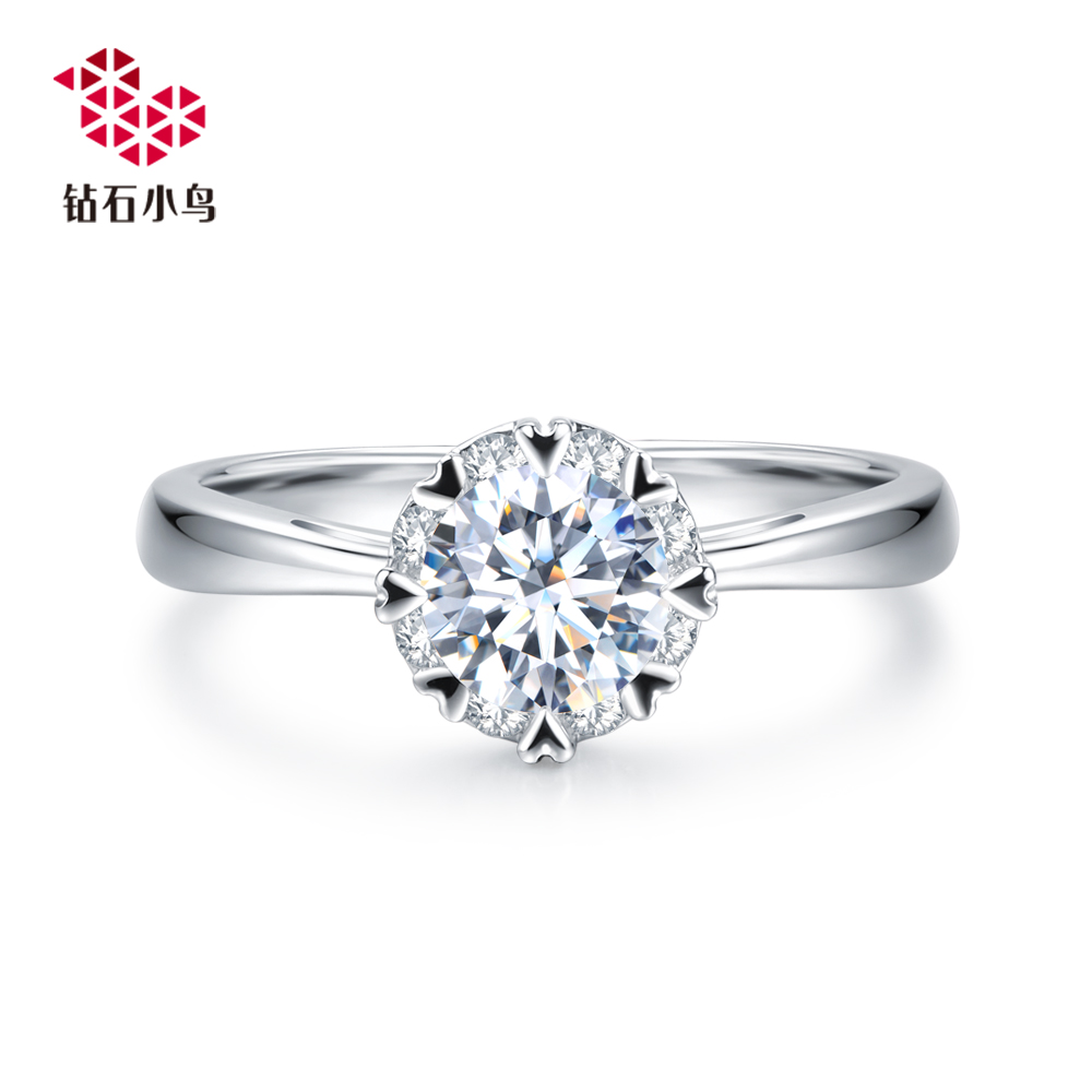 钻石小鸟18K金钻石戒托-求婚结婚钻石戒指钻戒-拥暖Ⅱ-RDT30