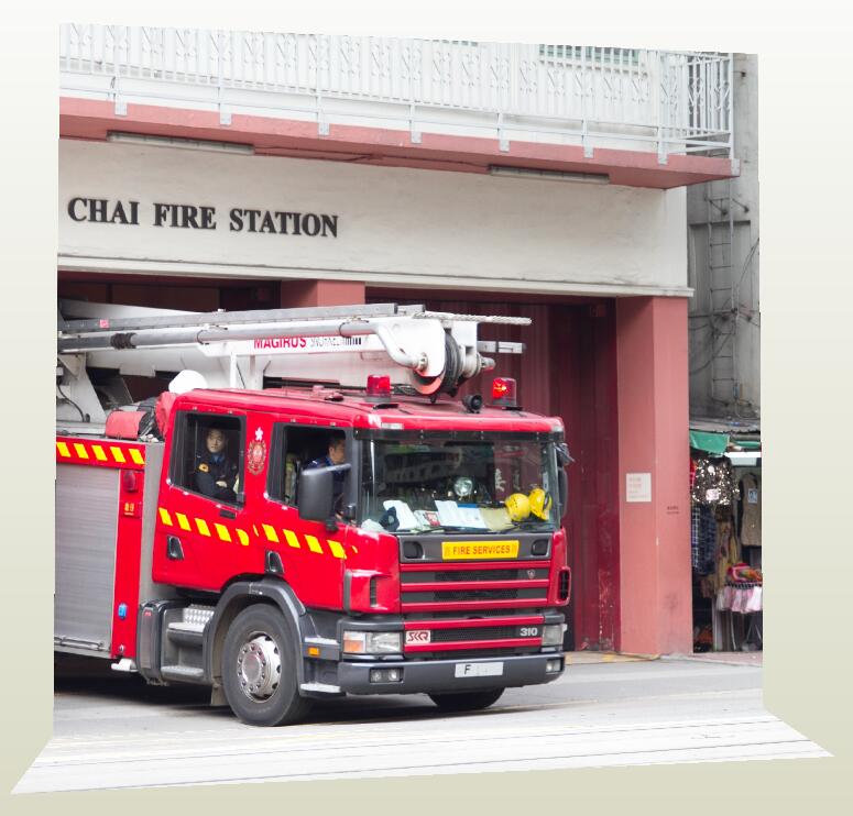 1比6 12 香港湾仔消防局消防署消防员救火员兵人偶汽车场景模型