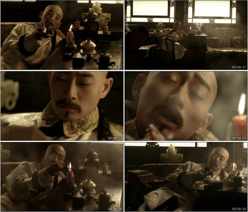 古代清朝 鸦片战争 帝国君王贵族吸食鸦片高清实拍视频素材