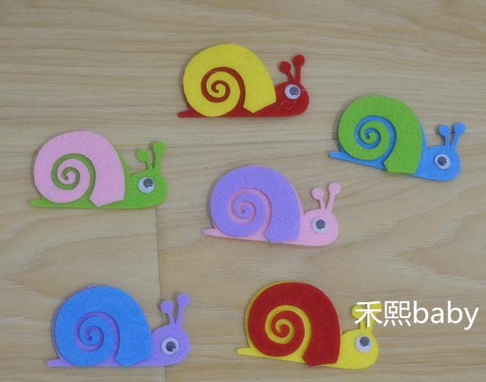 幼儿园无纺布蜗牛立体贴手工材料卡通动物墙贴教室墙面布置绘本用