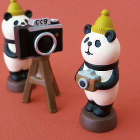 日本Zakka赏樱 三毛猫兔子刺猬黑猫老虎熊猫摆件 拍摄道具