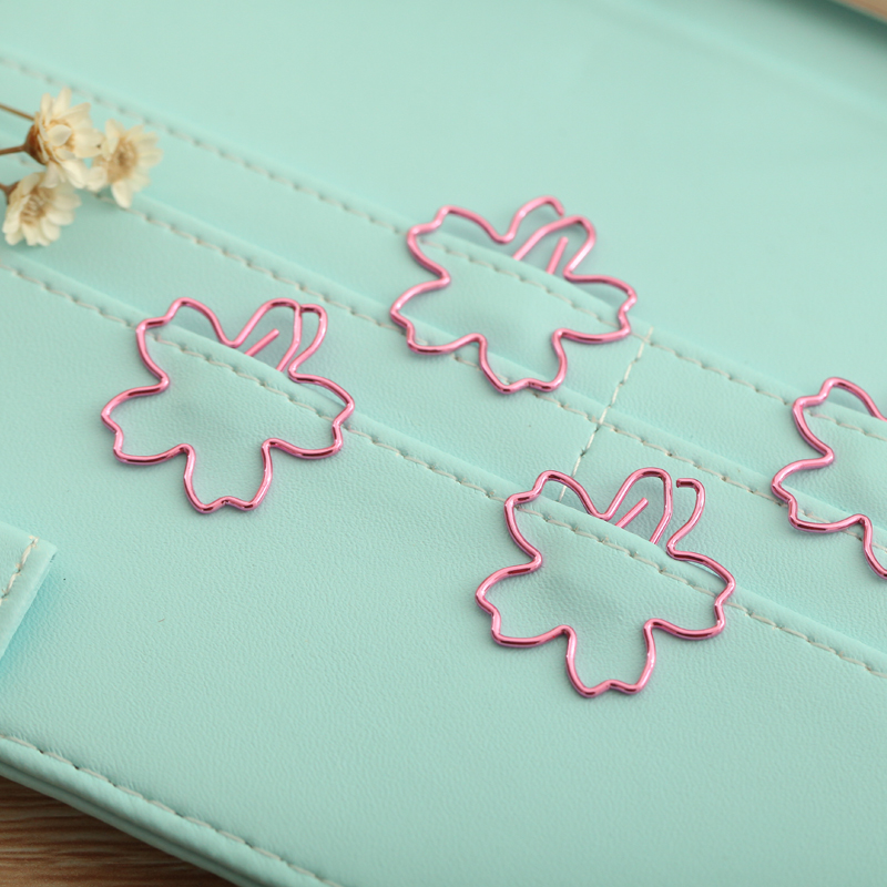 韩国创意可爱的蝴蝶结樱花回形针 金属书签 分页夹 手账配件工具