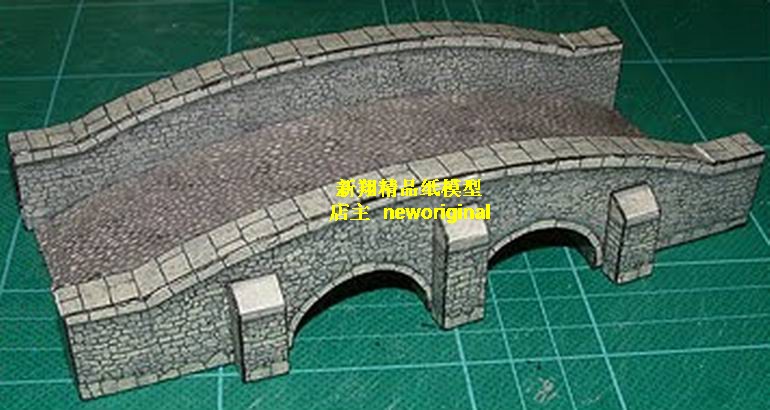 古代石拱桥古典建筑古建筑汽车场景 车模场景模型