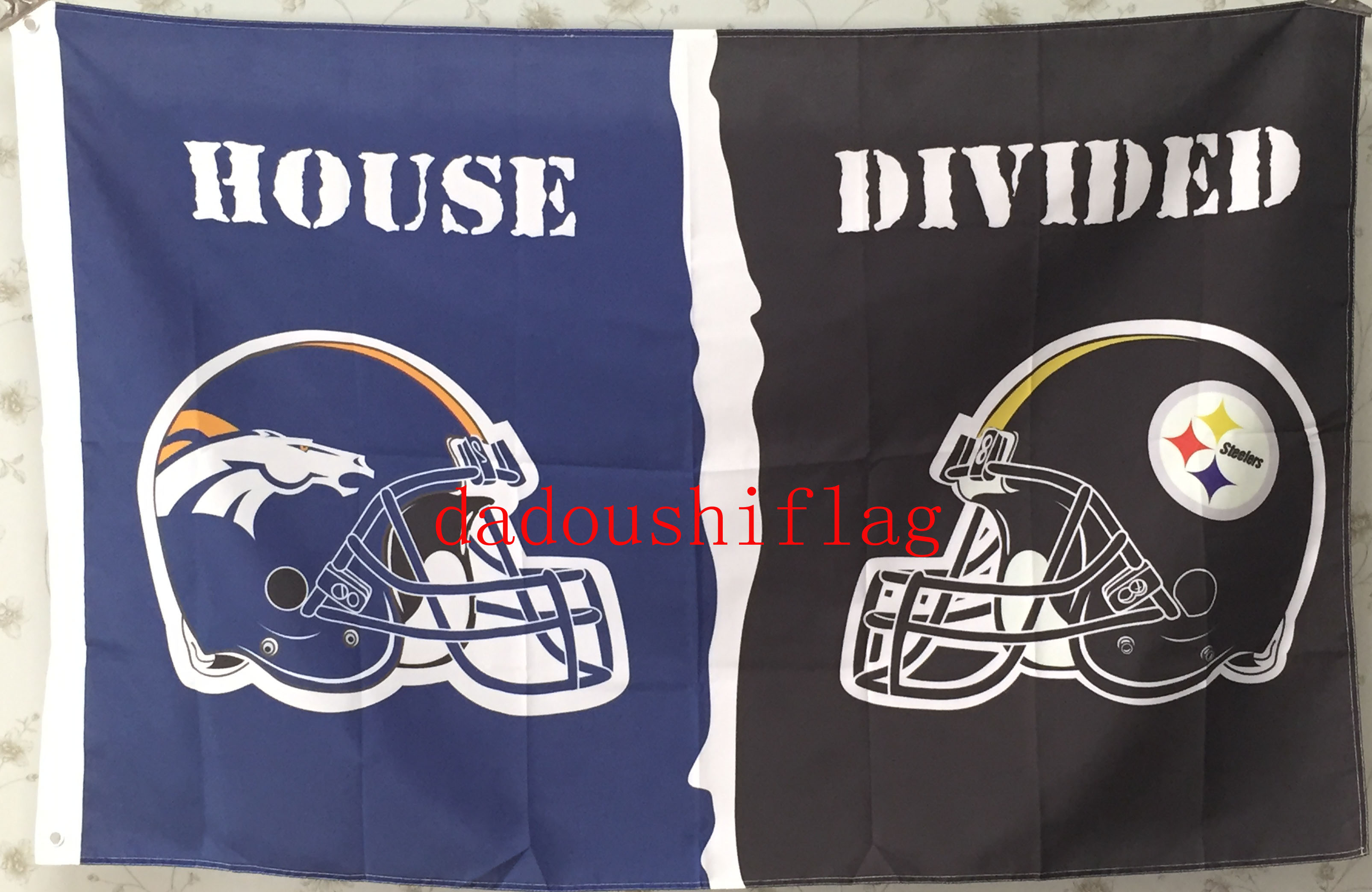 外贸橄榄旗帜NFL Denver Broncos Pittsburgh Steelers Flag