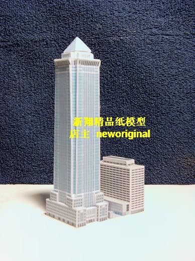 【新翔精品纸模型】美国梅隆银行中心大楼办公楼商务楼建筑模型