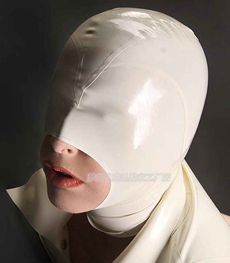乳胶头套  乳胶面具 包邮 性感头套 面罩 白色 半遮面款式