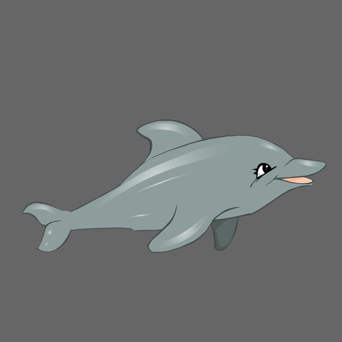 微笑眨眼游动的海豚flash动画源文件