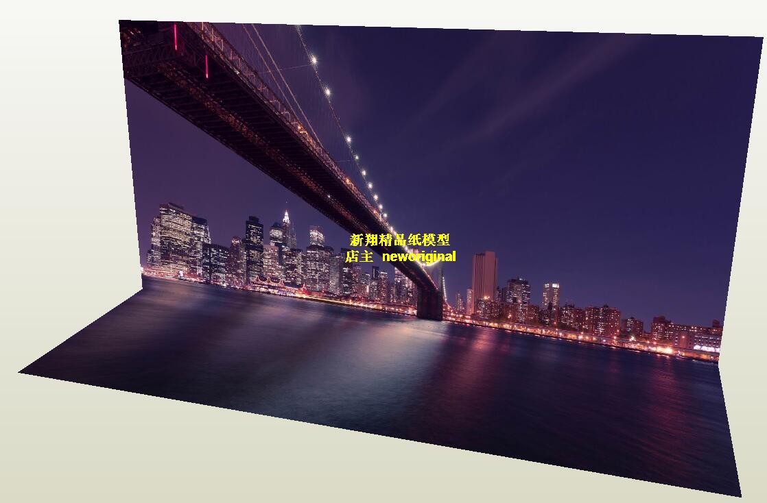 纽约布鲁克林大桥 城市夜景 高速公路 自然风光 车模汽车场景模型