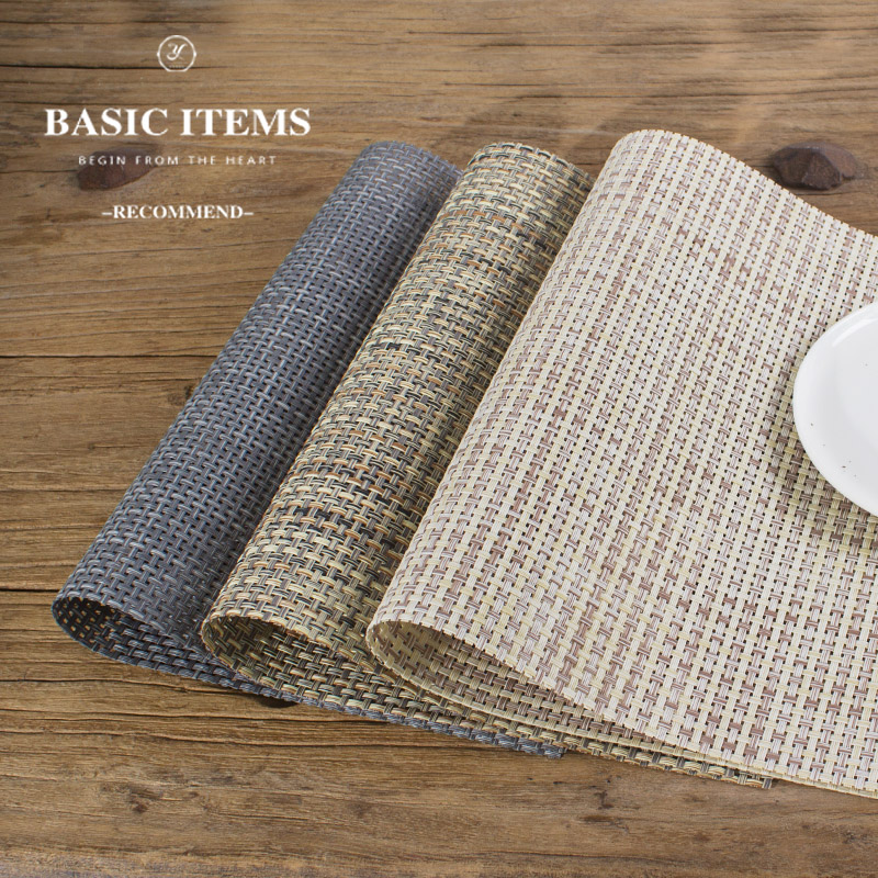 简约风格欧式麻质西餐垫PVC防滑餐垫隔热餐桌垫子可水洗环保餐布