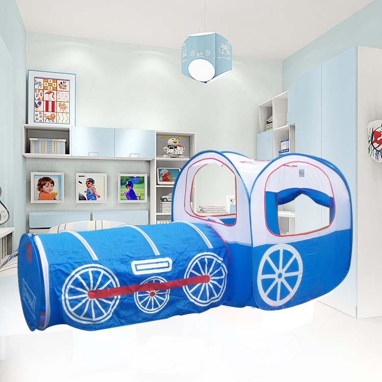 卡通火车便携魔术儿童帐篷亲子游戏阳光隧道筒玩具海洋球幼儿园