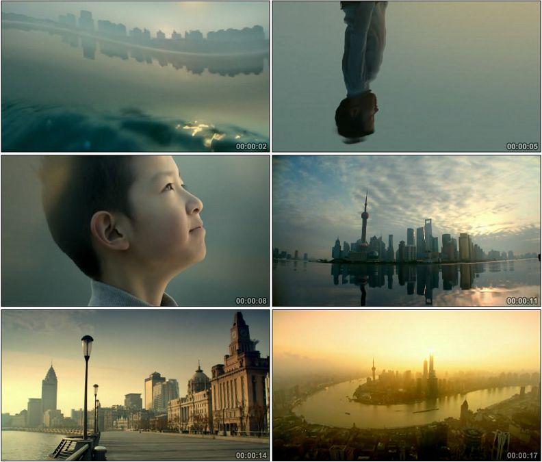 清晨日出美丽上海东方明珠黄浦江城市鸟瞰美景高清实拍视频素材