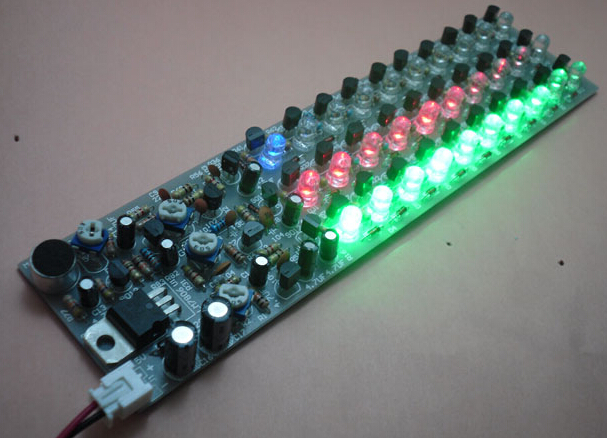频谱声控电平指示器 LED音乐灯原理图PCB 电子制作资料