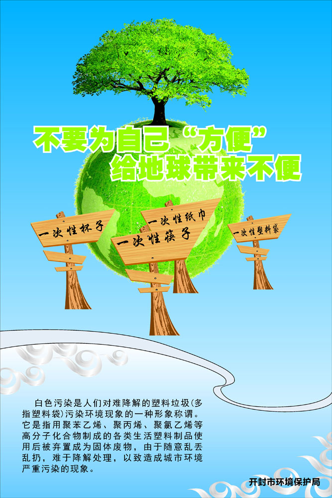 海报印制655素材722环境保护白色垃圾低碳绿色宣传