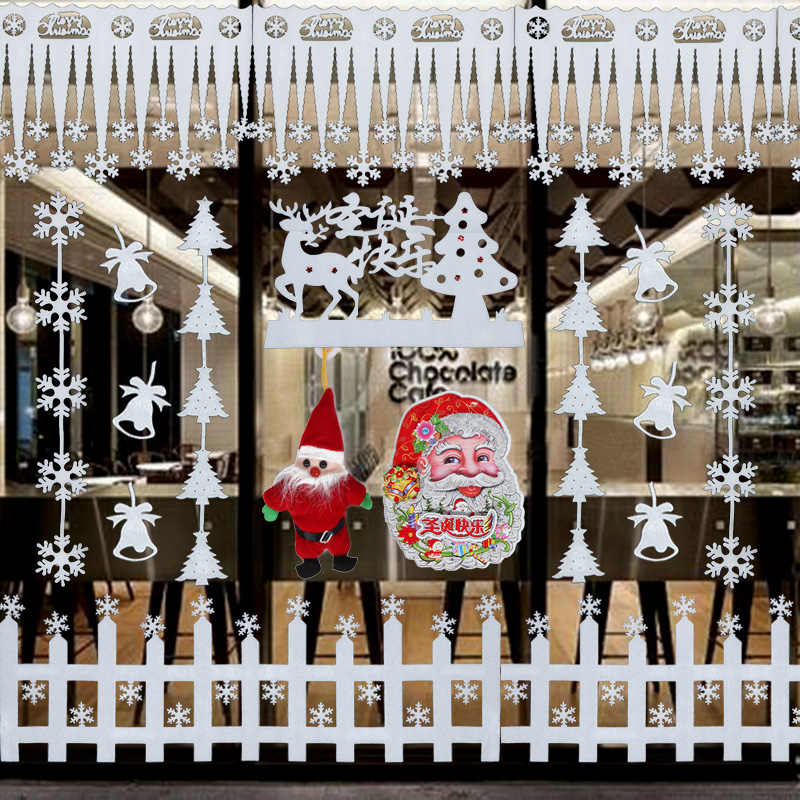 盛泉圣诞装饰 圣诞雪花雪景装饰冰条装饰酒店墙面橱窗装饰冰雪条