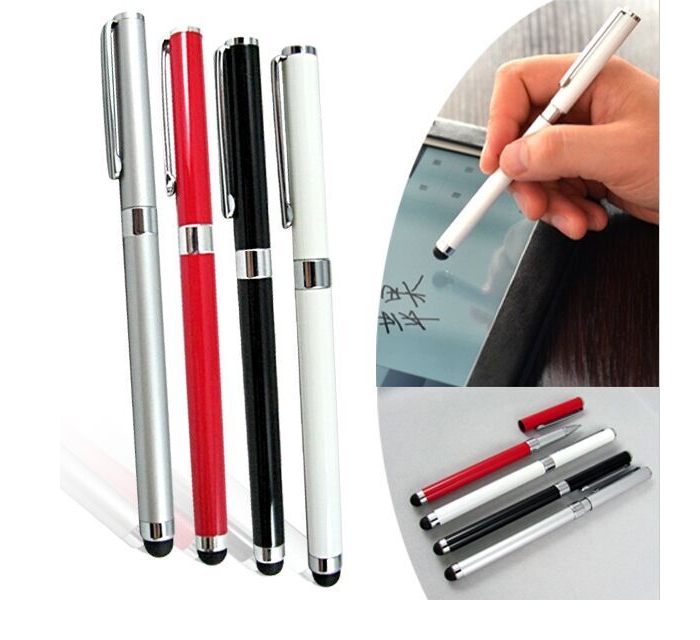 手机平板电脑屏幕 写字笔两用手写笔签名触屏幕双用笔+写字笔金属