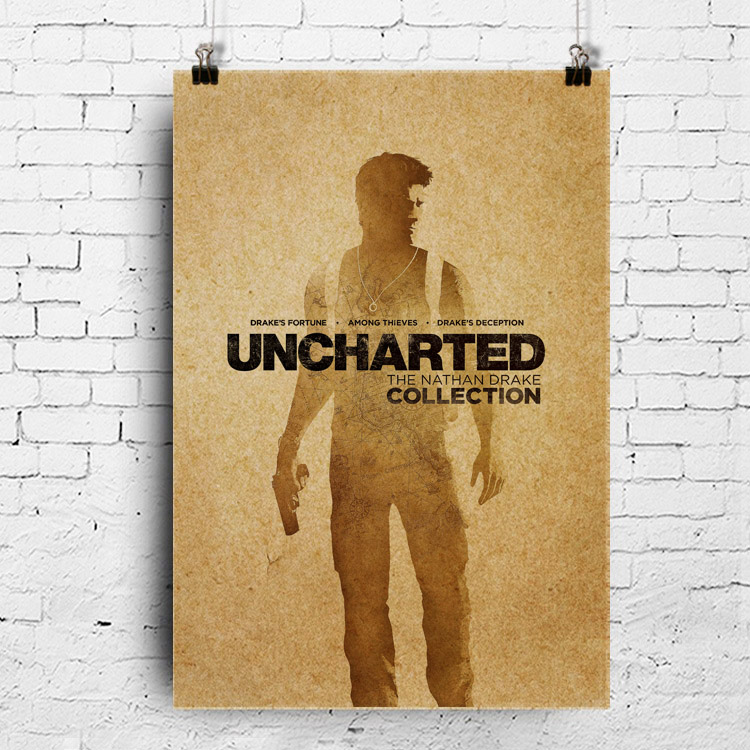 神秘海域海报Uncharted动作游戏宣传画网吧装饰图游戏海报挂图