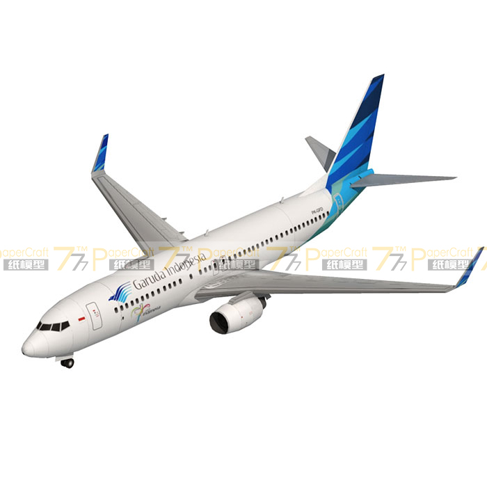 波音737-800 1:100 1:72纸模型 印尼鹰航航空民航客机飞机