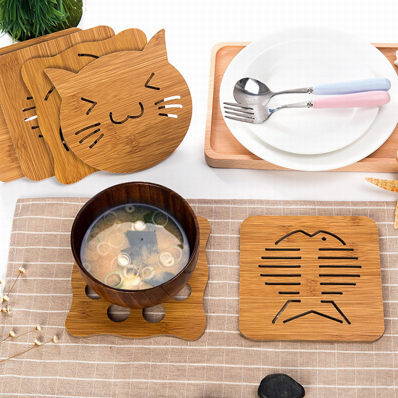 加厚卡通木质防烫隔热垫杯子垫子创意欧式茶托硅胶杯垫茶壶餐桌垫