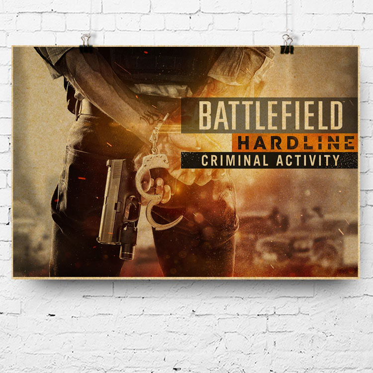 战地 游戏海报Battlefield EA游戏宣传画 hardline 复古装饰画