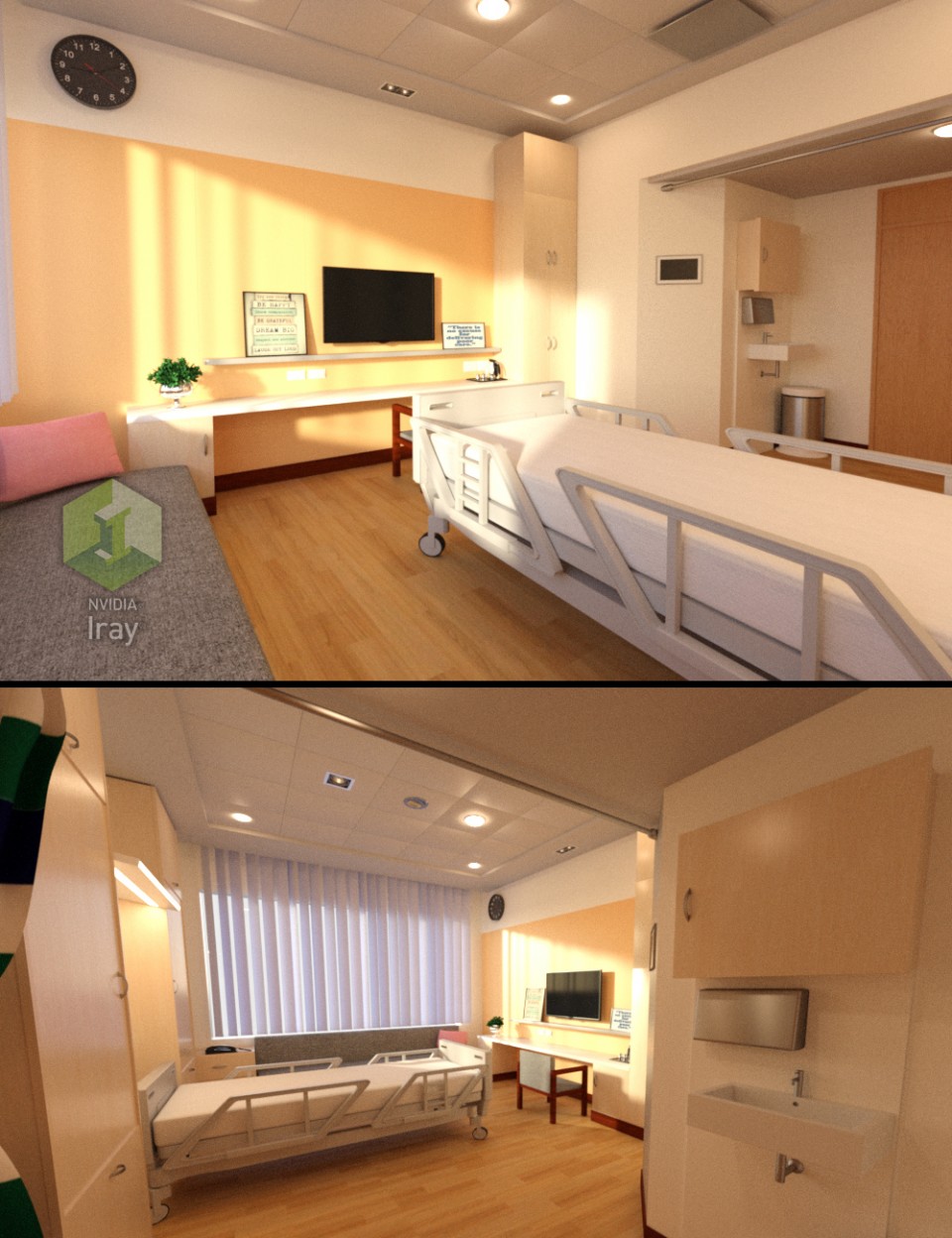 医院卧室 3D场景道具模型素材 maya 3dmax c4d ue4 unity游戏