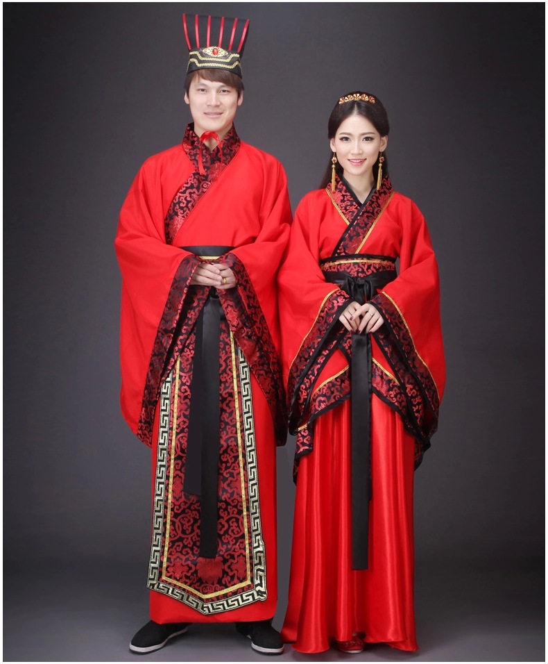 现货速发古代古装红色新娘新郎中式结婚喜服婚礼服装汉服唐朝汉朝