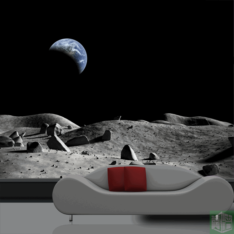 月球地貌壁纸地球3D立体墙纸宇宙天体哈勃望远镜高清摄影大型壁画