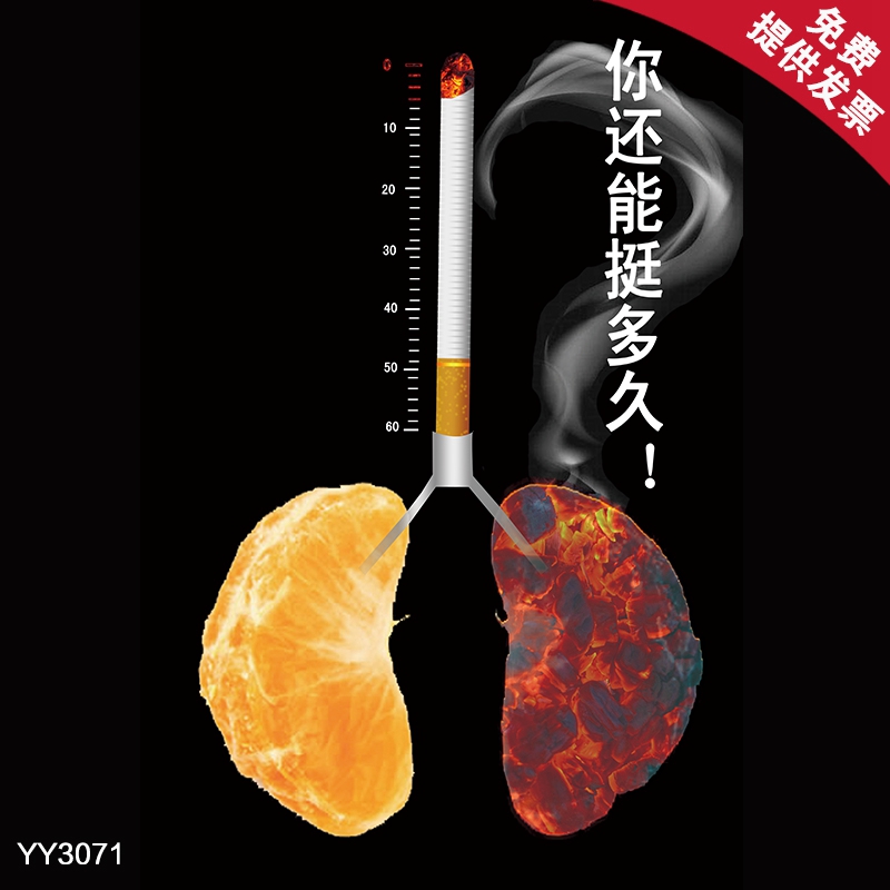 吸烟有害身体健康宣传海报 医院社区公益广告贴纸 吸烟的危害挂图