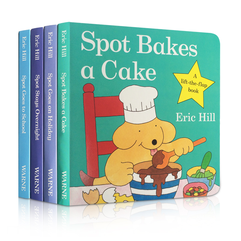送音频 英文原版正版童书Spot Bakes A Cake/pot Bakes A Cake/Spot Stays Overnight/Spot Goes on Holiday小玻翻翻纸板书系列4本