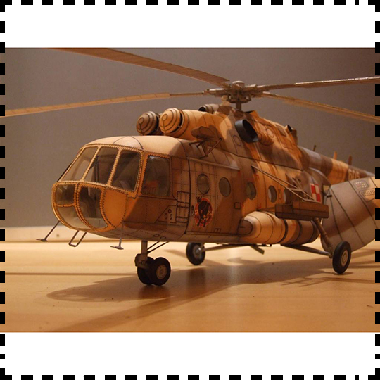 波兰Mi-17运输直升机纸模型 1:33直升飞机军武宅创意拼装手工DIY