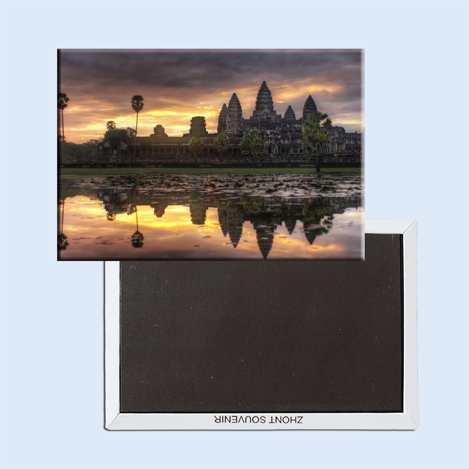 卡通柬埔寨吴哥窟佛塔世界著名石塔旅游纪念礼品磁贴5523个性创意