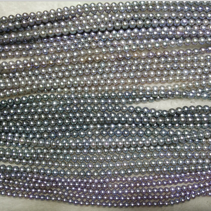 珍珠魅力* 少有的日本灰色珍珠天然海水珍珠项链 正品 日本东珠